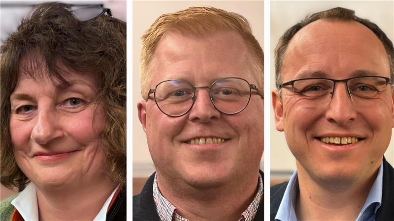 Sandra Lemmermann ist Bürgermeisterin der Gemeinde Kutenholz. Für die Spitzenplätze der CDU-Listen in Fredenbeck sind Marcel von der Lieth (Mitte) und Tim Bardenhagen (rechts) aufgestellt.