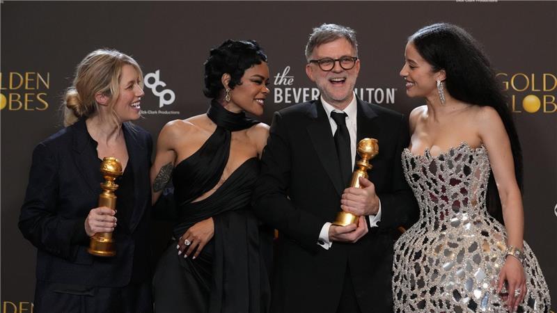 Sara Murphy (l-r), Teyana Taylor, Paul Thomas Anderson und Chase Infiniti von „One Battle After Another“. 
