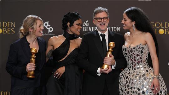 Sara Murphy (l-r), Teyana Taylor, Paul Thomas Anderson und Chase Infiniti von „One Battle After Another“. 