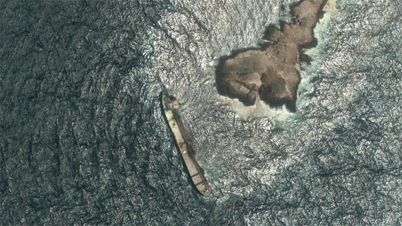 Satellitenbilder zeigen das Ausmaß der Verschmutzung durch den Tanker „Caroline Bezengi“.