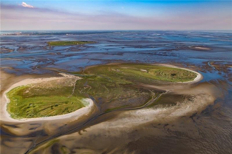 Elbschlick-Streit: Landtag im Norden fällt Entscheidung Scharhörn (links) und Nigehörn in der Elbmündung grenzen an das sensible Weltnaturerbe Wattenmeer. Foto: Nationalpark Hamburgisches Wattenmeer