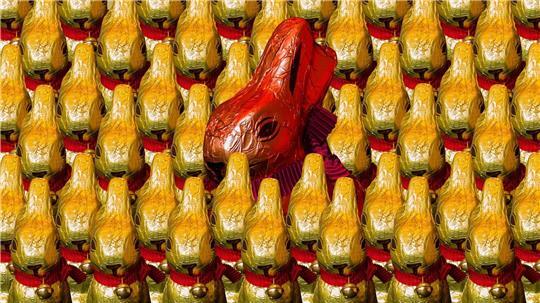 Schokoladen-Osterhasen.