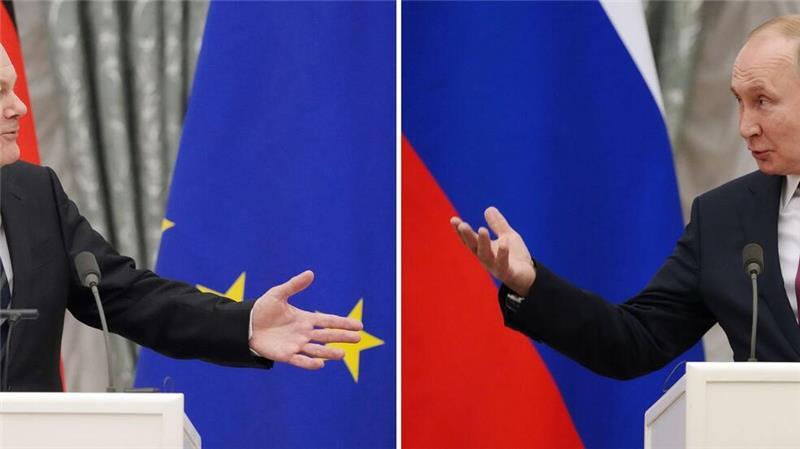 Kreml offen für Ukraine-Gespräche - Kritik an Scholz-Anruf Scholz und Putin telefonierten das erste Mal seit fast zwei Jahren wieder miteinander. (Archivbild)