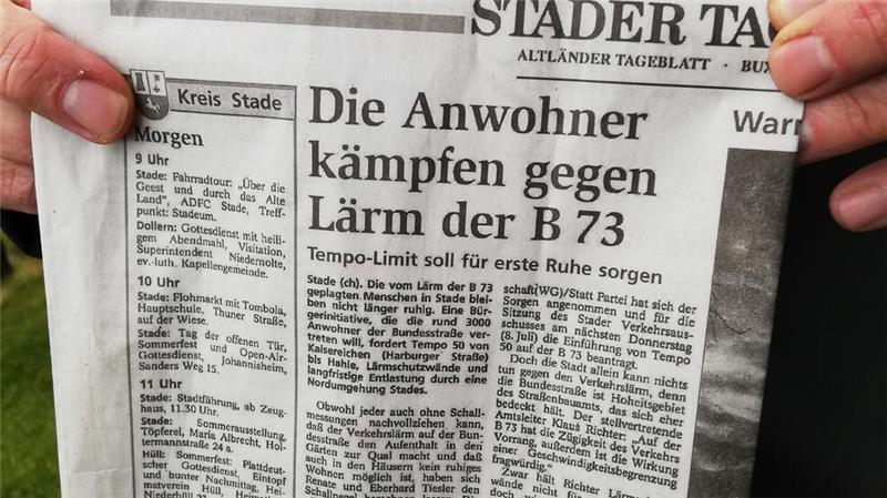 Schon 1999 berichtete das TAGEBLATT über den Kampf der Anwohner gegen Verkehrslärm.