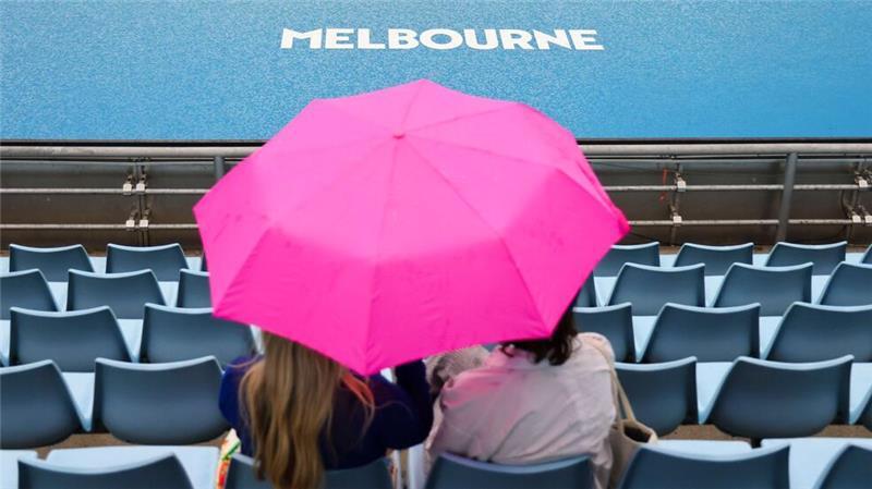 Schon am ersten Tag der Australian Open gab es eine lange Regenunterbrechung.