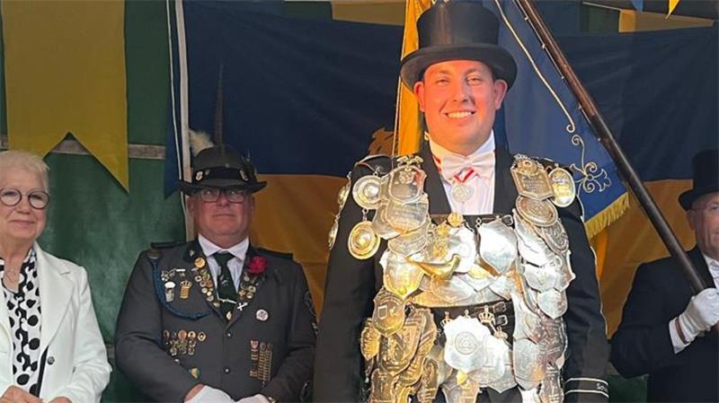 Schützenkönig Lukas Manthe von der Schützengilde der Stadt Buxtehude von 1539.