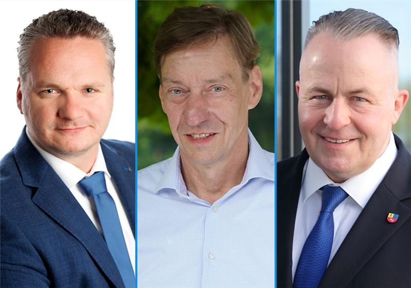 Mitglieder zweifeln an Rechtmäßigkeit der AfD-Kandidaten Sebastian Sieg, Maik Julitz und Lars Seemann (von links).