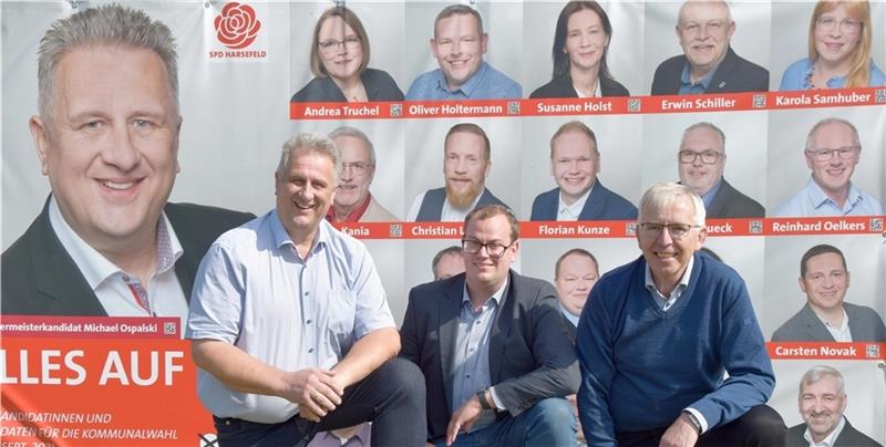 Sehen viele Themen vor Ort: SPD-Spitzenkandidat Michael Ospalski, Matthias Mittlmejer und Ulrich Rathjens (von links). Foto: Fehlbus