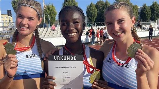 Seit Jahren laufen Merle Schmidt, Bernice Amofa und Mayleen Bartz (von links) in der deutschen Spitze mit.