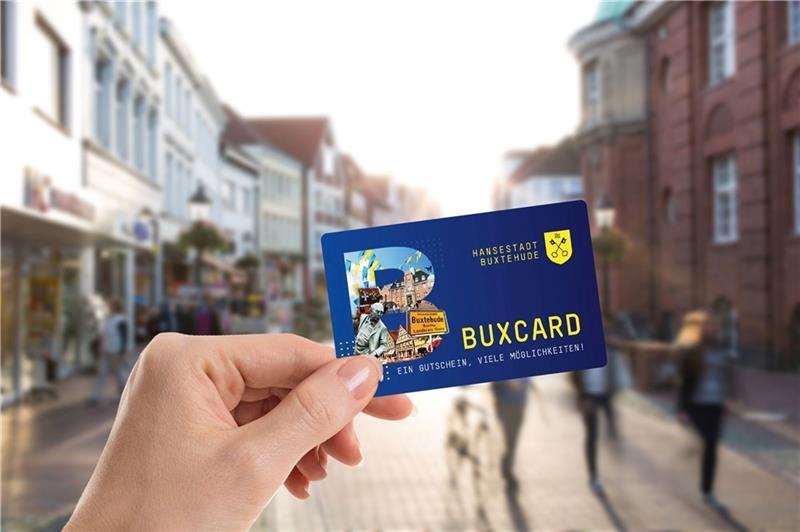 Seit September 2021 ist der Buxtehuder Geschenkgutschein „Buxcard“ erhältlich. Foto: Hansestadt Buxtehude