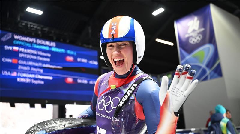 Selbst ernannte „Olympia-Bachelorette“: US-Rodlerin Sophia Kirkby landete zweimal auf Platz fünf, dann ging sie auf mehrere Dates.