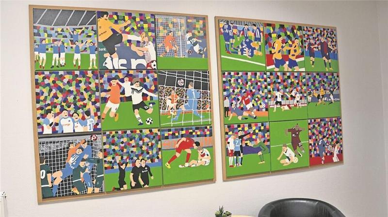Selbstgemaltes kommt an die Wand: Die Patienten malen Bilder in ihrer Therapie. Die Kunst wird in den Räumlichkeiten zur Dekoration aufgehängt, von Fußball über Superhelden bis Hello Kitty ist alles dabei.