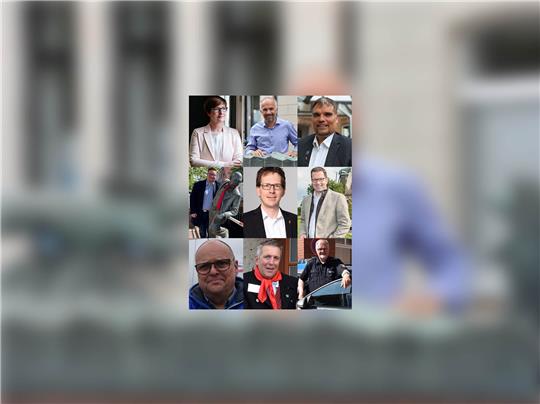 Sie alle sind bei den TAGEBLATT-Talks dabei: obere Reihe: Katja Oldenburg-Schmidt, Michael Lemke und Benjamin Koch-Böhnke, mittlere Reihe: Clemens Ultsch, Björn Protze und Kai Seefried, untere Reihe: Michael Gosch, Timo Gerke und Jan Dohrmann.