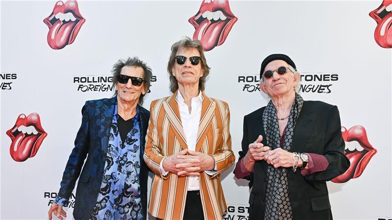 Sie haben es wieder getan: Ronnie Wood (l-r), Mick Jagger und Keith Richards kommen zur Vorstellung des Rolling Stones-Albums in New York.
