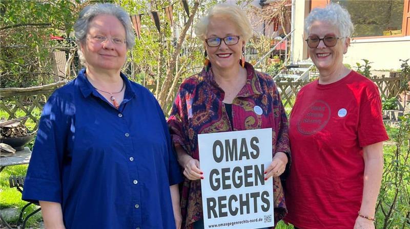 Sie haben jetzt die Europa-Organisation der Omas gegen Rechts gegründet (von links): Rosmarie Brunner (Schweiz), Monika Salzer (Österreich), Dörte Schnell (Deutschland).