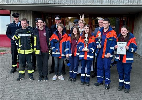 Siegerfoto: die Jugendfeuerwehr Westdorf. Foto: Tim Ladwig