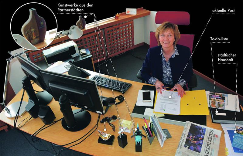 Silvia Nieber an ihrem Schreibtisch. Foto: Wolfgang Stephan