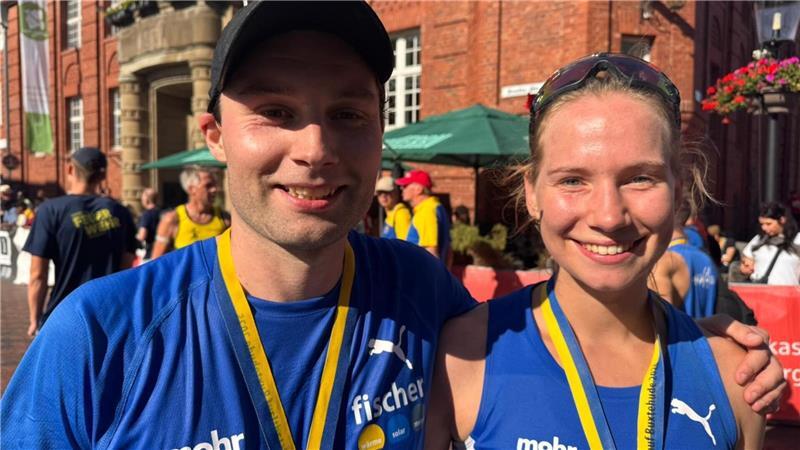 Simon Müller und Svea Timm vom Fischer-Mohr-Laufteam dominierten beim Halbmarathon.