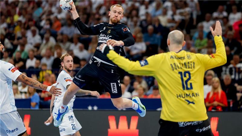 Knapper Triumph: Melsungen jubelt, Kiel bleibt titellos Simon Pytlick erzielten gegen Montpellier HB sieben Treffer für die SG Flensburg-Handewitt.