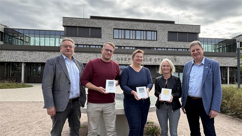Sind stolz auf die DGNB-Auszeichnung: Thomas Friedrichs (von links), Alexander Eßer, Cordula Wuttke, Maren Wefer und Carsten Brokelmann.