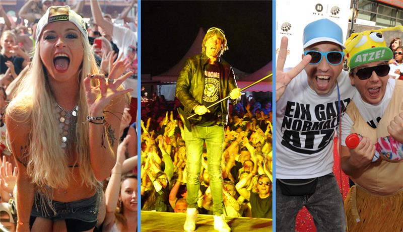 Mickie Krause ist wieder Headliner – Diese Stars singen auf Krautsand Singen beim Elbstrand-Festival 2023 auf Krautsand: Mia Julia, Ballermann-Ikone Mickie Krause und "Die Atzen". Fotos: dpa
