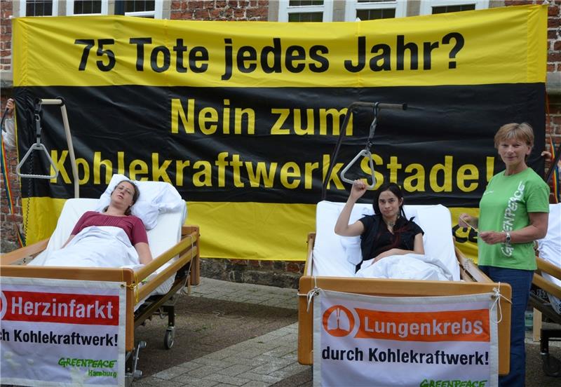 So demonstrierten Greenpeace-Aktivisten vor vier Jahren in der Stader Innenstadt. Archivfoto von Allwörden