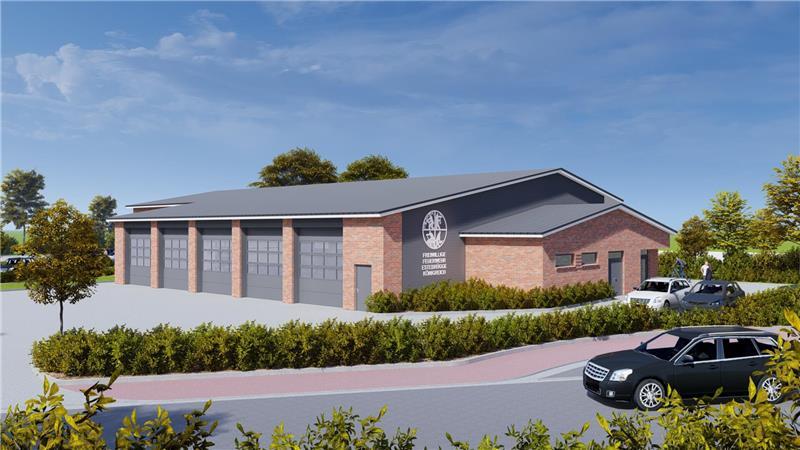 Abwasser und Etat: Gemeinderat Jork stellt Weichen nach Schiet-Streit So könnte der Neubau des Feuerwehr-Gerätehauses für die Ortsfeuerwehr Estebrügge-Königreich aussehen.