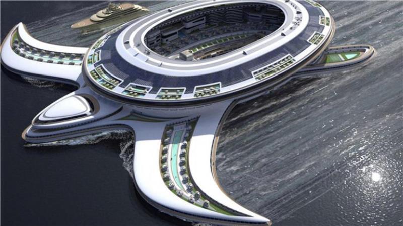 So könnte die fahrende Mega-Schildkröte für 60.000 Menschen aussehen. Foto: Lazzarini Design Studio