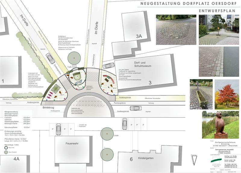 Pläne für Oersdorf: So könnte die neue Ortsmitte aussehen So könnte die neue Dorfmitte in Oersdorf aussehen. Der Entwurfsplan von Landschaftsarchitekt Hans-Dieter Windler sieht einen Platz in Halbkreisform vor.