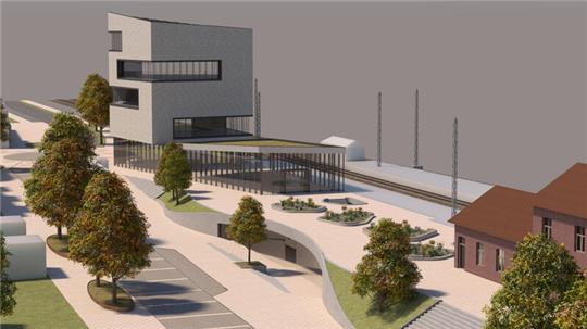 So könnte laut der Machbarkeitsstudie zum Masterplan Bahnhof in Zukunft der Bahnhof Buxtehude aussehen. Die geschätzten Kosten von 26 Millionen Euro gelten aber als großes Hindernis.