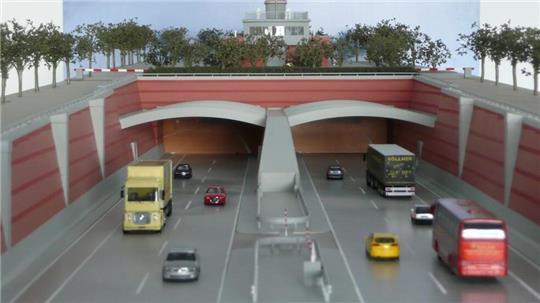 So könnte nach einer Darstellung der Landesbehörde für Straßenbau und Verkehr der Elbtunnel-Eingang aussehen.