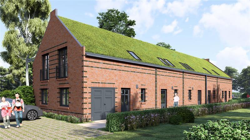 Protest gegen Viebrock-Siedlung im Alten Land: Bürger scheitern So könnten die Power Townhouses in Grünendeich aussehen: Eine Seite ist ein Gründach, die andere Seite des Satteldachs ist eine Photovoltaikanlage.