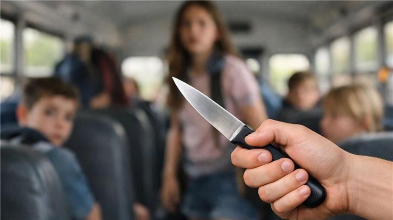 So oder ähnlich könnte es ausgesehen haben, als ein Fünftklässler im Schulbus plötzlich ein Messer zog und andere Schüler damit bedrohte (Symbolbild).