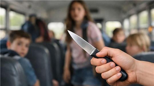 So oder ähnlich könnte es ausgesehen haben, als ein Fünftklässler im Schulbus plötzlich ein Messer zog und andere Schüler damit bedrohte (Symbolbild).