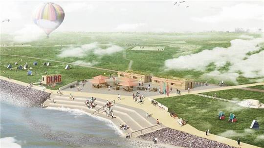 So oder ähnlich könnten das sogenannte "Elbpanorama" und die Gastronomie am Otterndorfer Grünstrand aussehen, wenn die Pläne des Ingenieurs- und Architekturdienstleisters Sweco (Cuxhaven) umgesetzt werden.