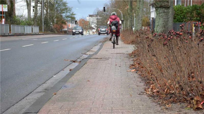 Fahrradfreundliches Stade? Ein Experte hat da so seine Zweifel So sah der Radweg an der Harsefelder Straße vor der Sanierung aus.