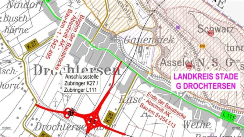 So sehen die Planungen für das Kehdinger Kreuz aus. Nur wenn die Planungen dafür rechtskräftig sind, darf der Elbtunnel für die A20 gebaut werden.
