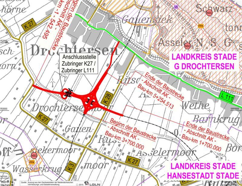 So sehen die Planungen für das Kehdinger Kreuz aus. Nur wenn die Planungen dafür rechtskräftig sind, darf der Elbtunnel für die A20 gebaut werden.