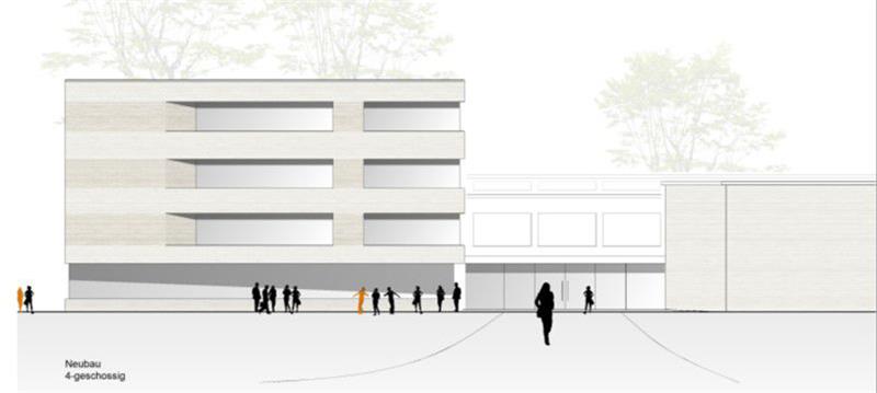 So sehen die ersten Entwürfe für das viergeschossige Gebäude an der Konopkastraße aus.  Quelle Stadt Buxtehude/BKS Architekten