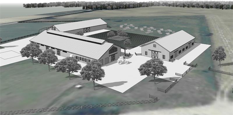 So sieht der Entwurf für die Ställe aus. Visualisierung: Hauschild