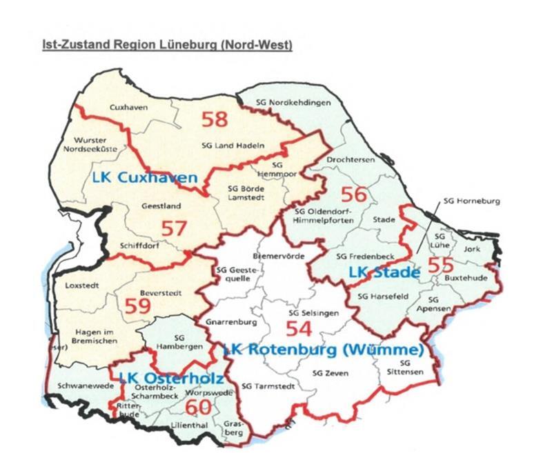 So sind die Wahlkreise in der Region bisher aufgeteilt.