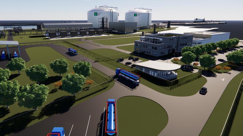 So soll das LNG-Terminal im Stader Chemie-Park aussehen. Die Genehmigung dafür liegt jetzt vor.