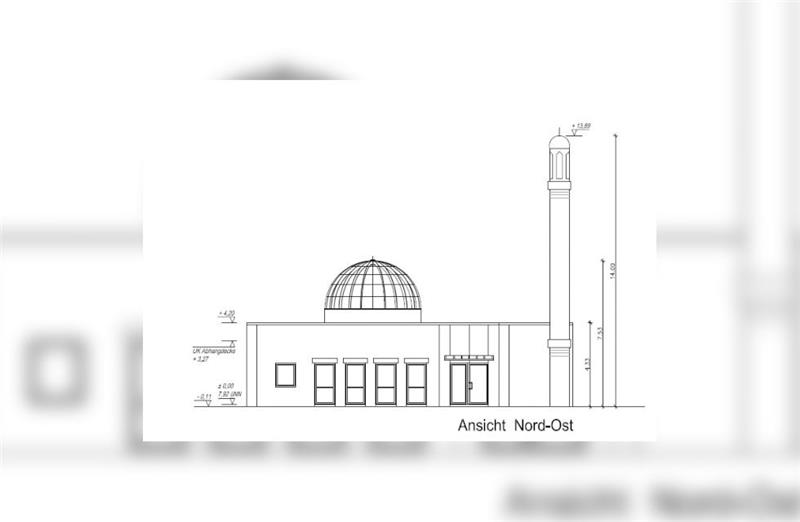So soll die Moschee der islamischen Gemeinde der Ahmadiyya Muslim Jamaat in Buxtehude aussehen.