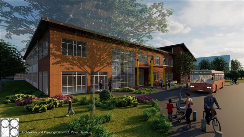 Harsefelds Oberschule: Politik will alternativen Standort sichern So soll die neue Grund- und Oberschule in Ahlerstedt aussehen.