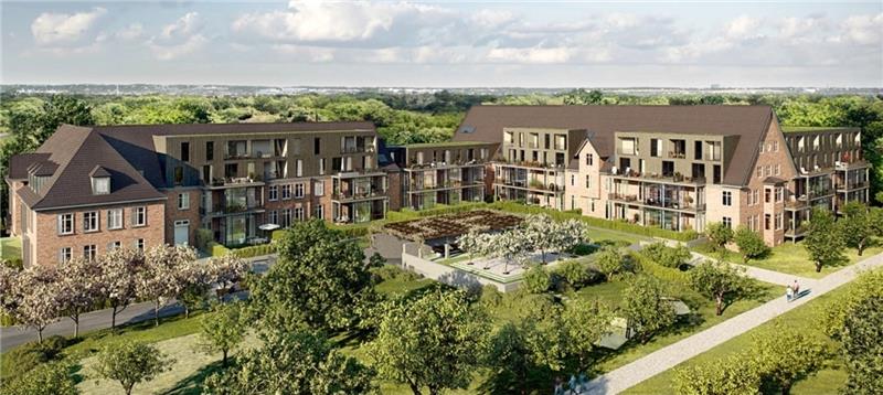 So wird der erste Bauabschnitt der „Fischbeker Höfe“ aussehen: Das bestehende Kasernengebäude wird architektonisch aufgehübscht und zu Seniorenwohnungen mit Balkons umgebaut. Im Kopfgebäude (links im Bild) wird eine Kindertagesstätte unterg