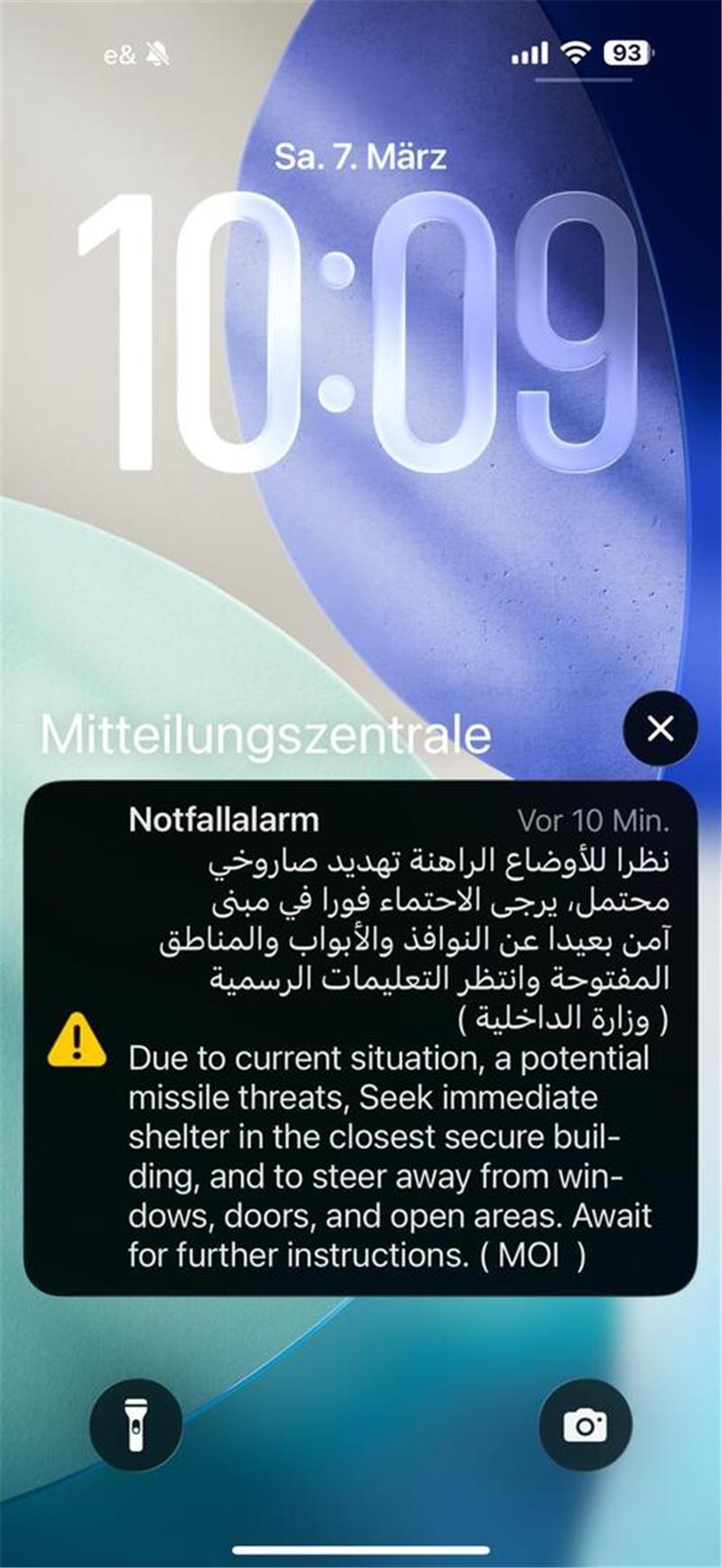 Sonntag, 8. März, 10.09 Uhr: Die App auf Tidiks Handy zeigt Notfallalarm - wieder einmal.