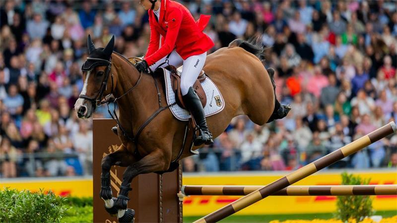 Ausgerechnet beim WM-Finale: Blech für Springreiter Sophie kassierte vier Strafpunkte am letzten Sprung der ersten Runde.