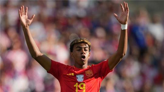Spaniens Jung-Talent Lamine Yamal machte gegen Kroatien ein starkes Spiel.