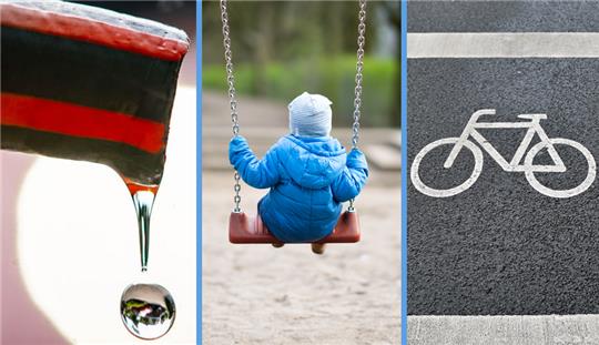 Spielplätze und Radwege sollen saniert und ein neuer Brunnen gebaut werden: Bei der Neujahrsbegegnung konnten sich Harsefelder über die Pläne der Samtgemeinde informieren. Fotos: dpa