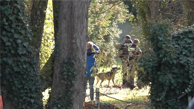 Spürhunde und Bagger - Suche im Fall Rebecca in Brandenburg Spürhunde sind auf dem Gelände untwergs.